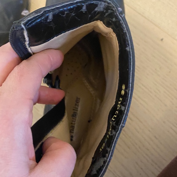 Naturalizer Black Leather Wedge Boots - Picture 3 of 8